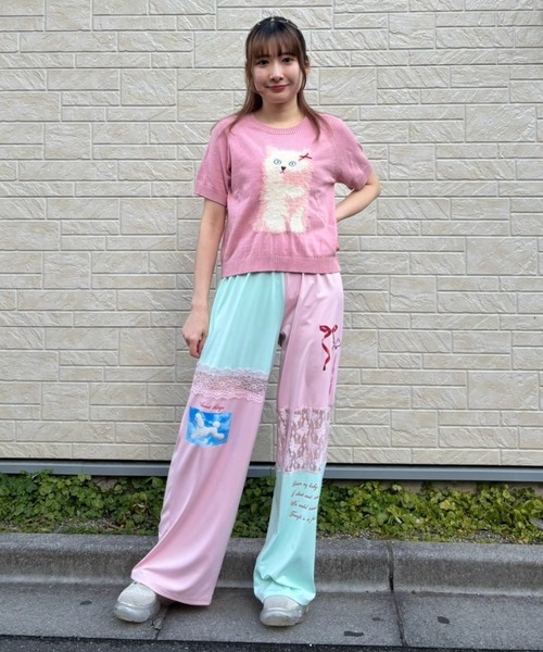 Candy Stripper(キャンディストリッパー)の「TINY CAT KNIT トップス(ニット/セーター・レディース・ブラック/オフホワイト/ピンク・FREE)」の8枚目の写真