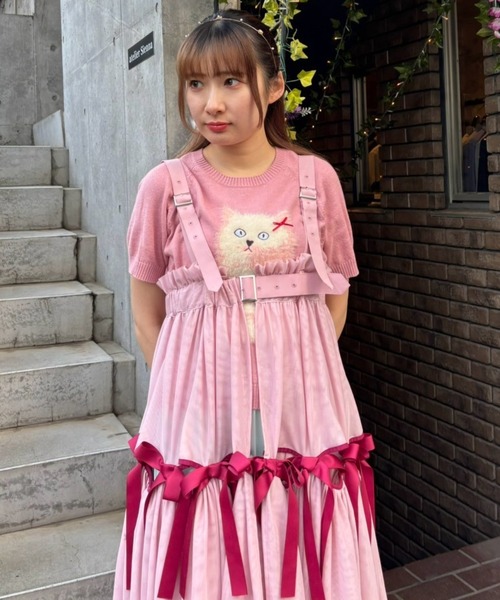 Candy Stripper(キャンディストリッパー)の「TINY CAT KNIT トップス(ニット/セーター・レディース・ブラック/オフホワイト/ピンク・FREE)」の10枚目の写真