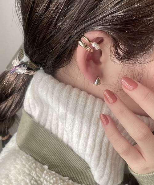 ciite' surgical stainless(シーテサージカルステンレス)の「【 金属アレルギー対応 】ミニパールイヤーカフ サージカルステンレス(イヤーカフ・レディース・シルバー/ゴールド・FREE)」の22枚目の写真