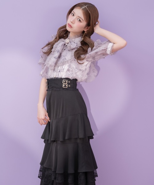 【新品未使用】couture by ROJITA ボウタイリボンラッフルブラウス ボウタイリボンラッフルブラウス（シャツ/ブラウス）｜couture