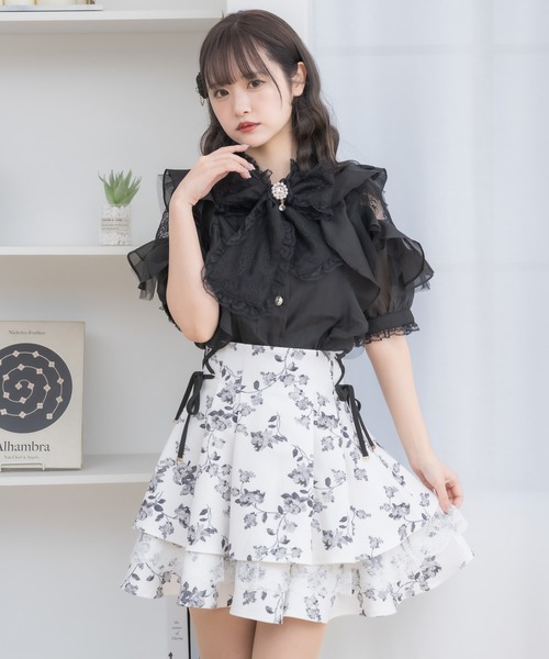 【新品未使用】couture by ROJITA ボウタイリボンラッフルブラウス ボウタイリボンラッフルブラウス（シャツ/ブラウス）｜couture