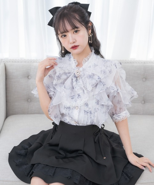 【新品未使用】couture by ROJITA ボウタイリボンラッフルブラウス ボウタイリボンラッフルブラウス（シャツ/ブラウス）｜couture