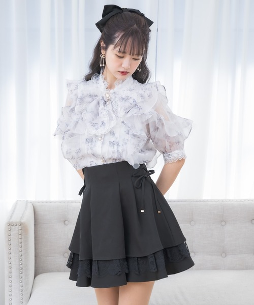 ROJITA ♡ ボウタイリボンラッフルブラウス ボウタイリボンラッフルブラウス | Rlab store