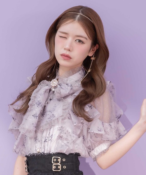 【新品未使用】couture by ROJITA ボウタイリボンラッフルブラウス ボウタイリボンラッフルブラウス（シャツ/ブラウス）｜couture