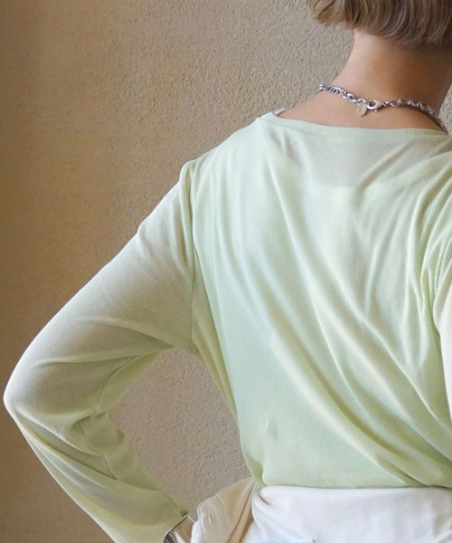 JOURNAL STANDARD LUXE（ジャーナルスタンダード　ラックス）の「シアーテレコ プルオーバー（Tシャツ/カットソー・レディース・ライトグレー/ホワイト/ライトグリーン/ブラック・FREE）」の4枚目の写真