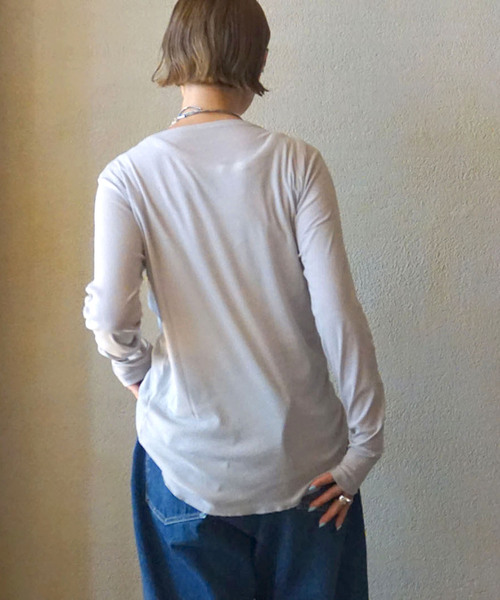 JOURNAL STANDARD LUXE（ジャーナルスタンダード　ラックス）の「シアーテレコ プルオーバー（Tシャツ/カットソー・レディース・ライトグレー/ホワイト/ライトグリーン/ブラック・FREE）」の10枚目の写真