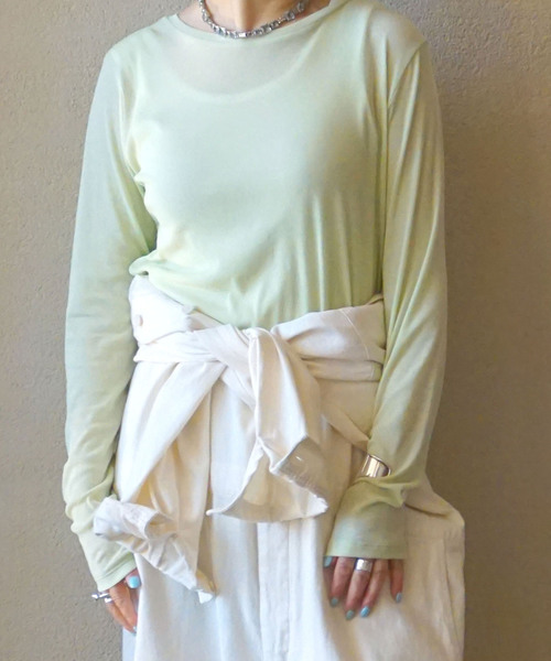 JOURNAL STANDARD LUXE（ジャーナルスタンダード　ラックス）の「シアーテレコ プルオーバー（Tシャツ/カットソー・レディース・ライトグレー/ホワイト/ライトグリーン/ブラック・FREE）」の14枚目の写真