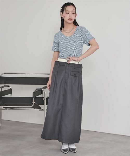 miette(ミエット)の「前後2wayギンガムチェック半袖トップス(Tシャツ/カットソー・レディース・ブルー/ブラック/ブラウン・FREE)」の18枚目の写真
