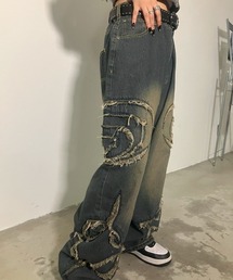 A‘gem 9（エージェムナイン）の「A'GEM/9 × .kom『FREEDEE/フリーディー』サイドカットオフバギーデニム（デニムパンツ）」