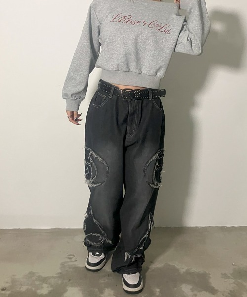 A‘gem 9（エージェムナイン）の「A'GEM/9 × .kom『FREEDEE/フリーディー』サイドカットオフバギーデニム（デニムパンツ・メンズ・ブラック/ブルー・L）」の7枚目の写真
