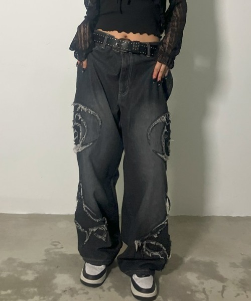 A‘gem 9（エージェムナイン）の「A'GEM/9 × .kom『FREEDEE/フリーディー』サイドカットオフバギーデニム（デニムパンツ・メンズ・ブラック/ブルー・L）」の8枚目の写真
