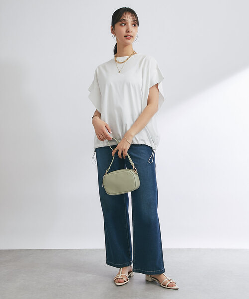 tシャツ 「着回し万能」ドライタッチコットン折り返しスリーブプルオーバー レディース セール】《着回し万能》ドライタッチコットン折り返しスリーブ