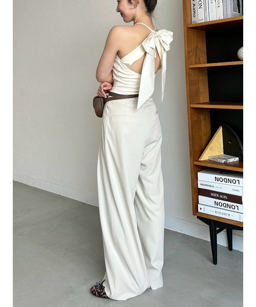 LILY BROWN（リリーブラウン）の「ベルト付きタックパンツ（スラックス・レディース・ピンク/アイボリー/ブラック/グレー・0/1）」の10枚目の写真