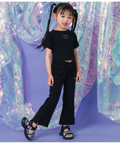 ANAP kids(アナップキッズ)の「ラインストーン ロゴ スリット フレア テレコ パンツ【セットアップ着用可】(その他パンツ・キッズ・ブラック/ラベンダー・110/130/120)」の12枚目の写真