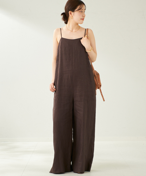 plage プラージュ　サロペット　オールインワン　麻 セール】french linen オールインワン（サロペット