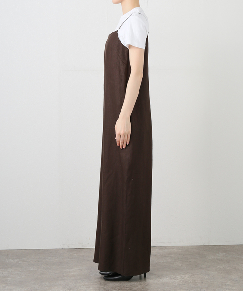 plage プラージュ 日本製 麻混 オールインワン サロペット サルエルパンツ plage サロペット オーバーオール french linen オールインワン