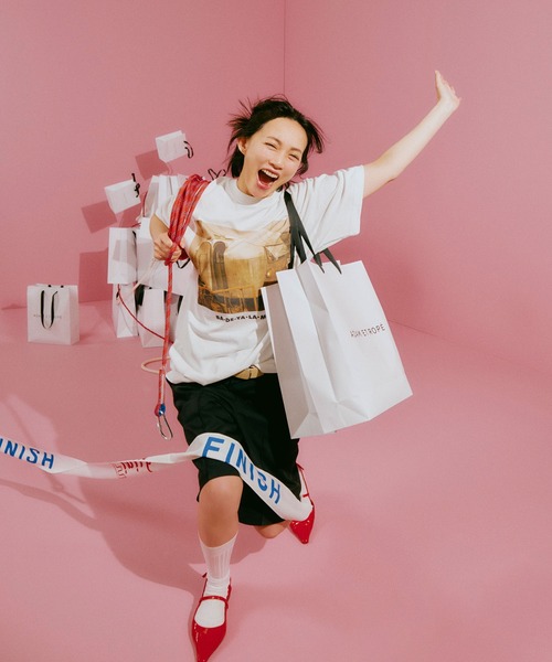 TANGTANG（タンタン）の「【TANGTANG for ADAM ET ROPE'】別注 GASATANG BA DE YA LA MODE（Tシャツ/カットソー・メンズ・ホワイト・M/XL/L）」の3枚目の写真