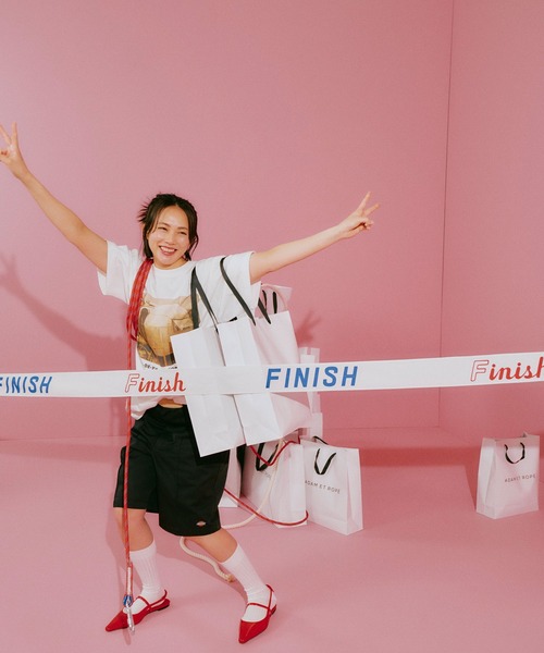 TANGTANG（タンタン）の「【TANGTANG for ADAM ET ROPE'】別注 GASATANG BA DE YA LA MODE（Tシャツ/カットソー・メンズ・ホワイト・M/XL/L）」の4枚目の写真