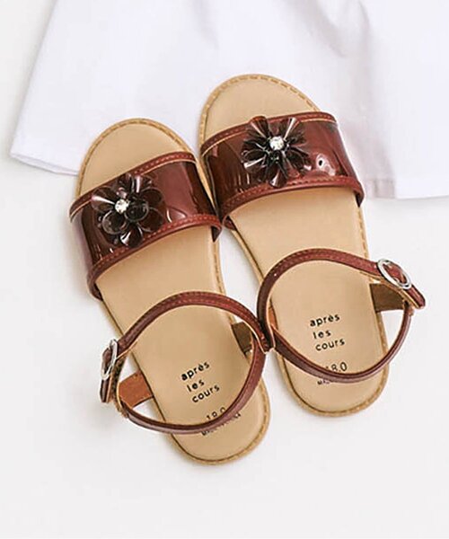 apres les cours(アプレレクール)の「クリアフラワーモチーフサンダル(サンダル・キッズ・アイボリー/ブラウン・19/18/17/16/15 /14)」の1枚目の写真