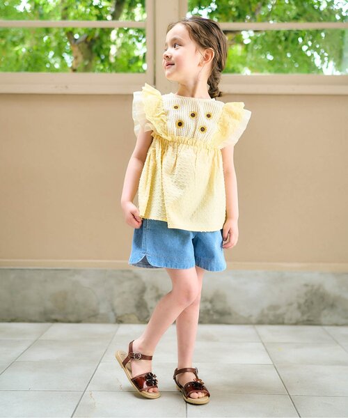 apres les cours(アプレレクール)の「クリアフラワーモチーフサンダル(サンダル・キッズ・アイボリー/ブラウン・19/18/17/16/15 /14)」の3枚目の写真