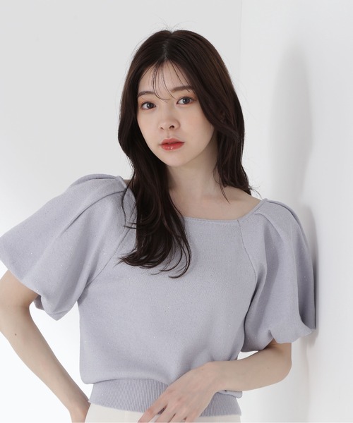 PROPORTION BODY DRESSING（プロポーションボディドレッシング）の「バックリボンスパンコールニット / 1215170601（ニット/セーター・レディース・ブルー/ブラウン/ライトグリーン・FREE）」の3枚目の写真