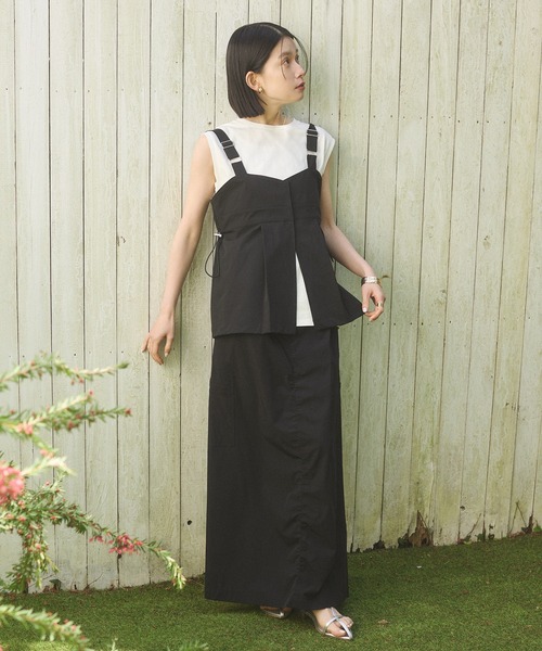 hunch（ハンチ）の「【接触冷感】シャーリング カーゴスカート（スカート・レディース・モカ/イエロー/ブラック・FREE）」の6枚目の写真