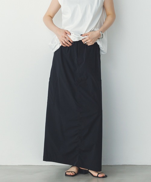 hunch（ハンチ）の「【接触冷感】シャーリング カーゴスカート（スカート・レディース・モカ/イエロー/ブラック・FREE）」の7枚目の写真