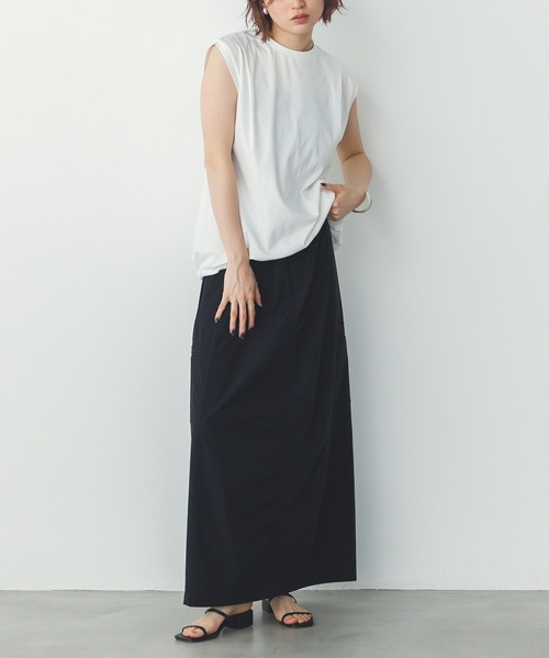 hunch（ハンチ）の「【接触冷感】シャーリング カーゴスカート（スカート・レディース・モカ/イエロー/ブラック・FREE）」の10枚目の写真