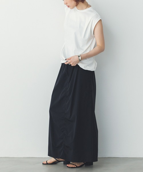 hunch（ハンチ）の「【接触冷感】シャーリング カーゴスカート（スカート・レディース・モカ/イエロー/ブラック・FREE）」の11枚目の写真