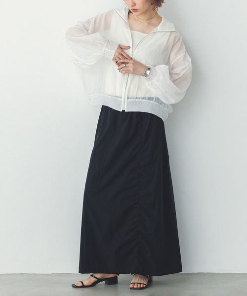 hunch（ハンチ）の「【接触冷感】シャーリング カーゴスカート（スカート・レディース・モカ/イエロー/ブラック・FREE）」の14枚目の写真