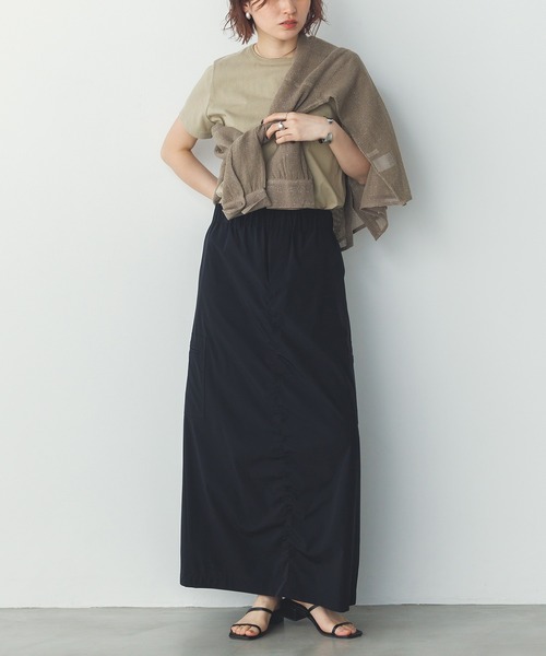 hunch（ハンチ）の「【接触冷感】シャーリング カーゴスカート（スカート・レディース・モカ/イエロー/ブラック・FREE）」の17枚目の写真