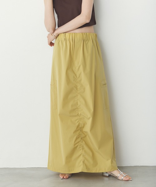 hunch（ハンチ）の「【接触冷感】シャーリング カーゴスカート（スカート・レディース・モカ/イエロー/ブラック・FREE）」の20枚目の写真