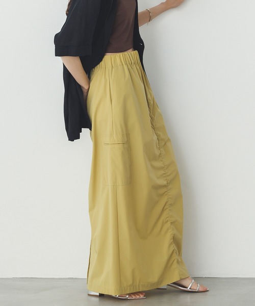 hunch（ハンチ）の「【接触冷感】シャーリング カーゴスカート（スカート・レディース・モカ/イエロー/ブラック・FREE）」の21枚目の写真