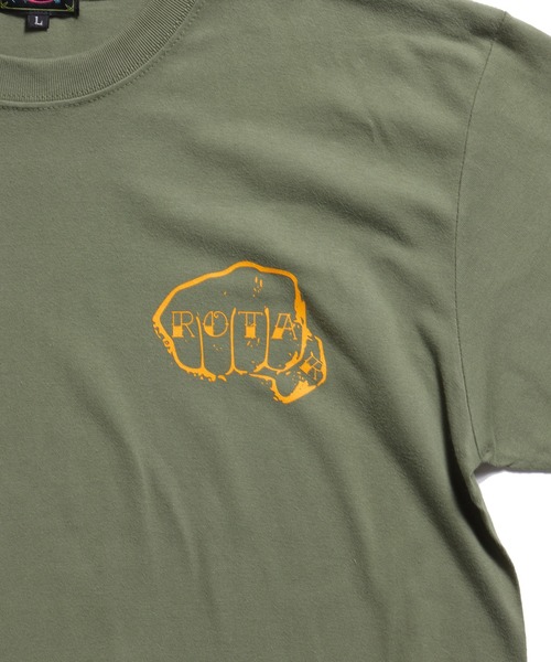 ROTAR(ローター)の「Knuckle 1p Tee(Tシャツ/カットソー・メンズ・オフホワイト/ピンク系その他/スミクロ/ライトオリーブ・SMALL/MEDIUM/LARGE/X-LARGE)」の6枚目の写真