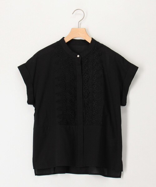 MICO COULIER（ミコクリエ）の「ローンレースブラウス（シャツ/ブラウス・レディース・ブルー/オフホワイト/ブラック・38）」の2枚目の写真