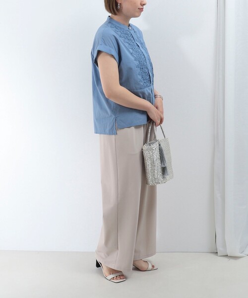 MICO COULIER（ミコクリエ）の「ローンレースブラウス（シャツ/ブラウス・レディース・ブルー/オフホワイト/ブラック・38）」の21枚目の写真