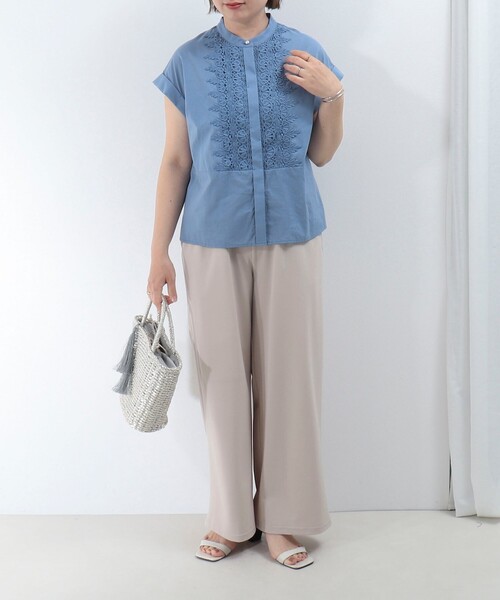 MICO COULIER（ミコクリエ）の「ローンレースブラウス（シャツ/ブラウス・レディース・ブルー/オフホワイト/ブラック・38）」の17枚目の写真