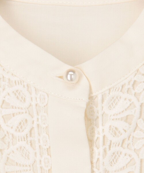 MICO COULIER（ミコクリエ）の「ローンレースブラウス（シャツ/ブラウス・レディース・ブルー/オフホワイト/ブラック・38）」の9枚目の写真