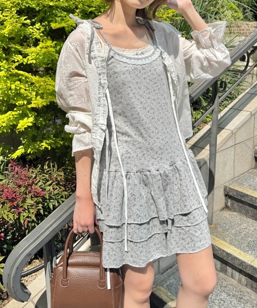 SOLLON.（ソルロン）の「フラワーキャミチュニックワンピース（ワンピース・レディース・アイボリー/グレー・FREE）」の20枚目の写真