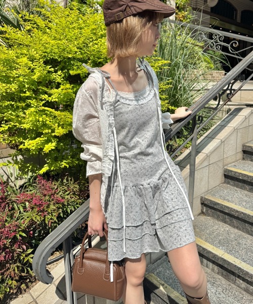 SOLLON.（ソルロン）の「フラワーキャミチュニックワンピース（ワンピース・レディース・アイボリー/グレー・FREE）」の18枚目の写真