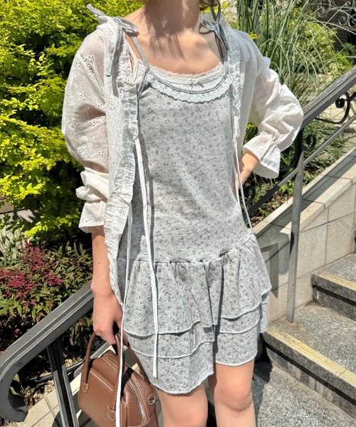 SOLLON.（ソルロン）の「フラワーキャミチュニックワンピース（ワンピース・レディース・アイボリー/グレー・FREE）」の19枚目の写真