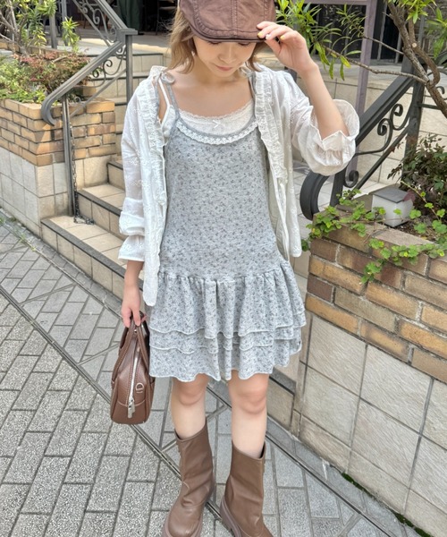 SOLLON.（ソルロン）の「フラワーキャミチュニックワンピース（ワンピース・レディース・アイボリー/グレー・FREE）」の22枚目の写真