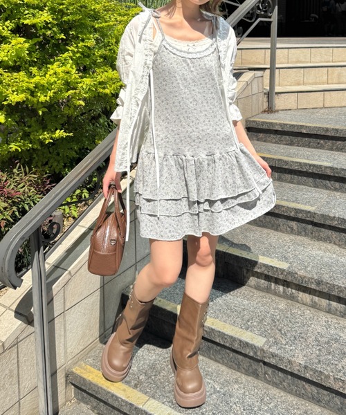 SOLLON.（ソルロン）の「フラワーキャミチュニックワンピース（ワンピース・レディース・アイボリー/グレー・FREE）」の17枚目の写真