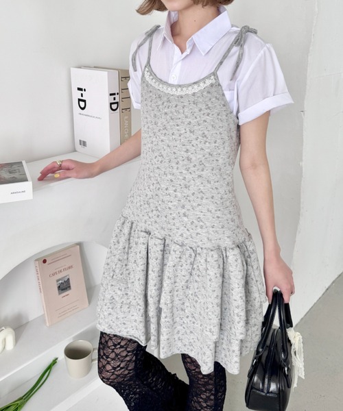 SOLLON.（ソルロン）の「フラワーキャミチュニックワンピース（ワンピース・レディース・アイボリー/グレー・FREE）」の13枚目の写真