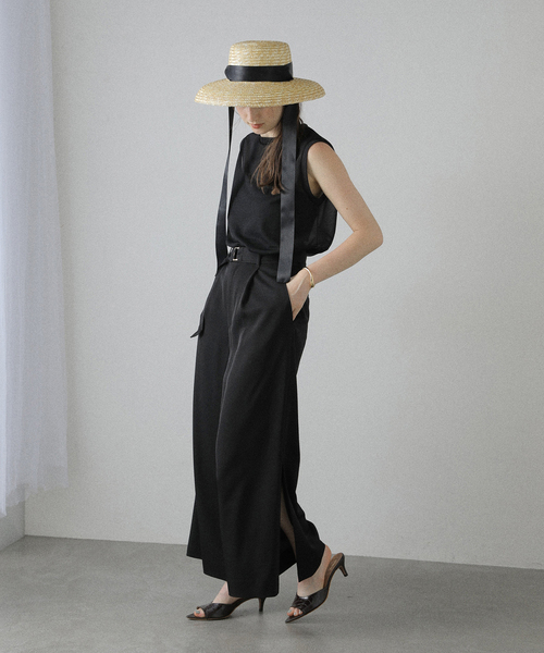 La TOTALITE（ラトータリテ）の「【洗える】シアートリコットタンクトップ（Tシャツ/カットソー・レディース・ブラウン/ブラック/バーガンディー・FREE）」の5枚目の写真