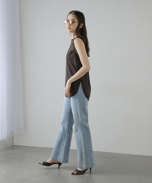 La TOTALITE（ラトータリテ）の「【洗える】シアートリコットタンクトップ（Tシャツ/カットソー・レディース・ブラウン/ブラック/バーガンディー・FREE）」の10枚目の写真