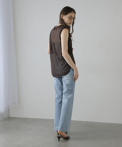 La TOTALITE（ラトータリテ）の「【洗える】シアートリコットタンクトップ（Tシャツ/カットソー・レディース・ブラウン/ブラック/バーガンディー・FREE）」の11枚目の写真