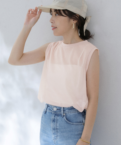 洗える】シアートリコットタンクトップ（Tシャツ/カットソー