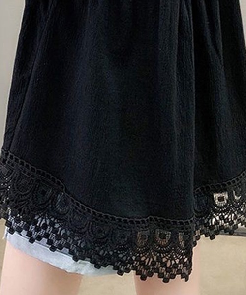Beststore(ベストストア)の「レース付きシャツブラウス レディース フリルブラウス 半袖(シャツ/ブラウス・レディース・ブラック/ホワイト/ピンク・FREE)」の13枚目の写真