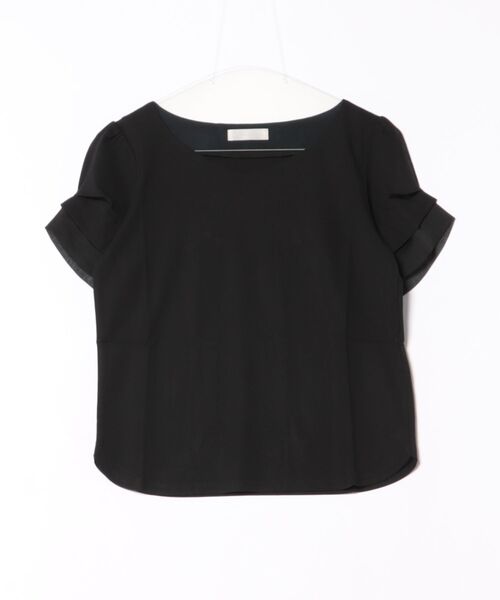 12Twelve Agenda(トゥエルブ アジェンダ)の「ハートネック異素材タックスリーブカットソープルオーバー(Tシャツ/カットソー・レディース・オフホワイト/ブラック/サックスブルー・M)」の2枚目の写真